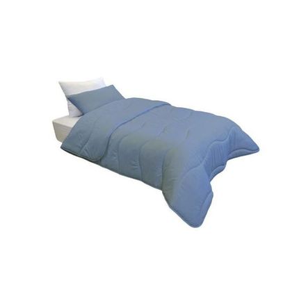 Couette Uni Microfibre Antiallérgique Bleu Glacier  (1Place) 160x220 cm thumbnail 3