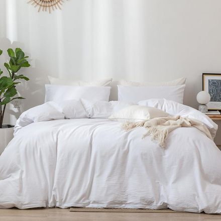 Housse de Couette Blanche + 2 Taies d’Oreiller - 220x240cm thumbnail 2