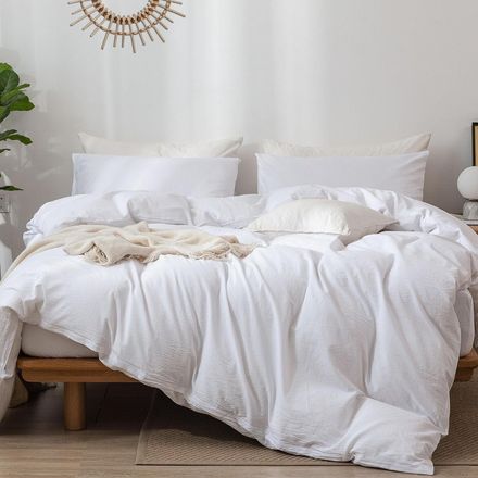 Housse de Couette Blanche + 2 Taies d’Oreiller - 220x240cm thumbnail 3