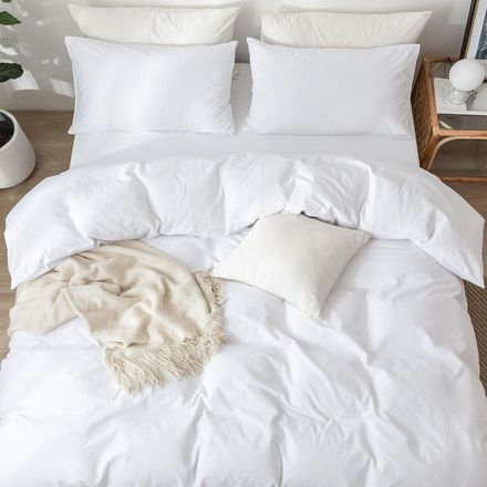 Housse de Couette Blanche + 2 Taies d’Oreiller - 220x240cm thumbnail 4