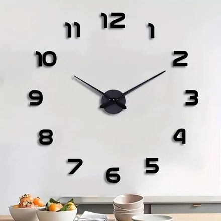 Grande Horloge Murale Autocollante 3D – Design élégant (couleur aléatoire) thumbnail 2