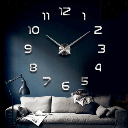 Grande Horloge Murale Autocollante 3D – Design élégant (couleur aléatoire) thumbnail 4