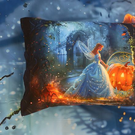 Housse de Couette ""Reines des Fées""  1 Place  (160x220 cm) + 1 Taies d’Oreiller// Collection Ma Petite Princesse thumbnail 4