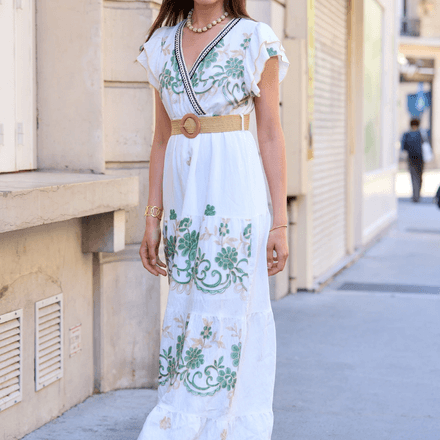Robe en coton avec broderie florale thumbnail 2