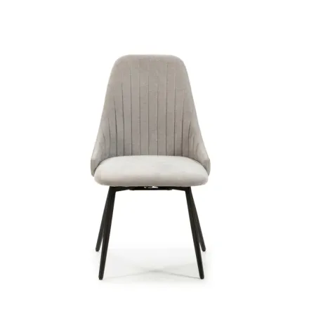 Elma Chaise Pivotante En Simili Cuir/tissu - Gris Claire thumbnail 2