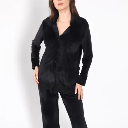 Ensemble Pyjama en Velours Dentelle | Collection Permanent Velour thumbnail 1