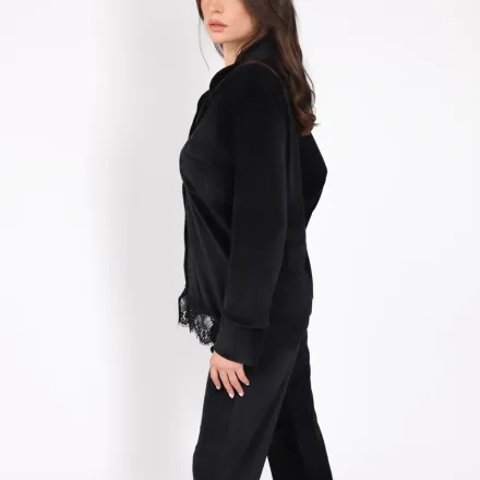 Ensemble Pyjama en Velours Dentelle | Collection Permanent Velour thumbnail 3