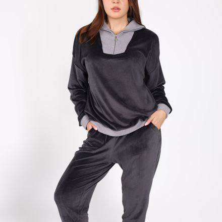 Pyjama Col Montant Zippé | Collection Velvet MLC thumbnail 1