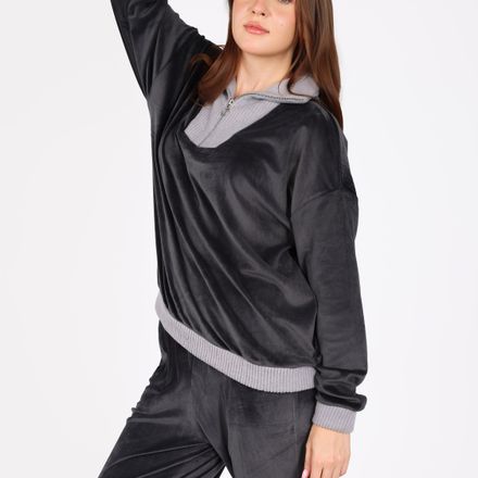 Pyjama Col Montant Zippé | Collection Velvet MLC thumbnail 2