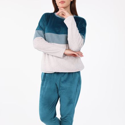 Pyjama à Bandes Contrastées | Collection Velvet MLC thumbnail 1