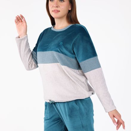 Pyjama à Bandes Contrastées | Collection Velvet MLC thumbnail 2
