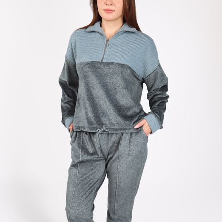 Pyjama à Col Montant Zippé | Collection Velvet MLC thumbnail 1