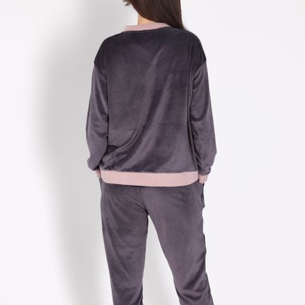Ensemble Pyjama Col V à Poche | Collection Velvet MLC thumbnail 4