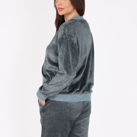 Ensemble Pyjama Col V à Poche | Collection Velvet MLC thumbnail 3