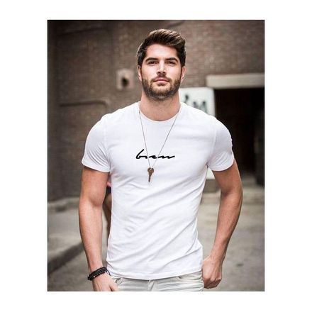 T-shirt Homme Blanc Ori bien Signature thumbnail 1