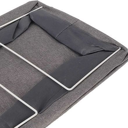 Lot de 2 boîtes de rangement pliables avec poignée, 18 l, pour étagères, tiroirs, en tissu, pour vêtements, draps, pulls, t-shirts, couvertures (47 x 28 x 19 cm, gris) thumbnail 4