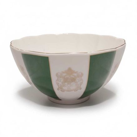 Bol En Porcelaine Fine Vert Et Blanc Avec Motif Doré – Élégant Et Raffiné 13cm/20cm thumbnail 3