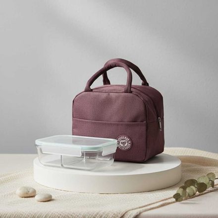 Set Lunch Box Isotherme Bordeaux & Boîte en Verre thumbnail 1