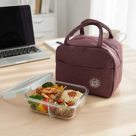 Set Lunch Box Isotherme Bordeaux & Boîte en Verre thumbnail 2