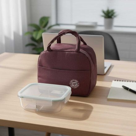 Set Lunch Box Isotherme Bordeaux & Boîte en Verre thumbnail 3