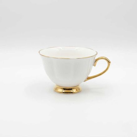 set de 6 tasses à thé en porcelaine 200ml avec avec 6 assiettes sous tasse – Élégance et raffinement intemporel thumbnail 3
