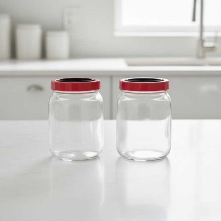 SET 2 Bocaux de Conservation en Verre 2L avec Couvercle Rouge – Stockage Alimentaire Hermétique thumbnail 3