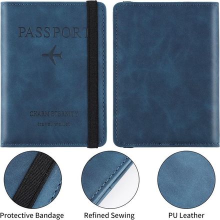 Porte-Passeport De Voyage En Cuir PU Avec Technologie Antivol thumbnail 3