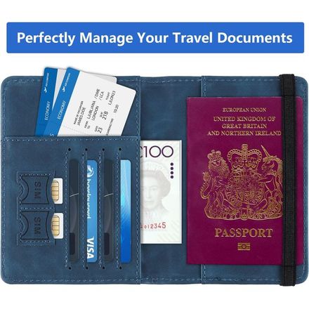 Porte-Passeport De Voyage En Cuir PU Avec Technologie Antivol thumbnail 4