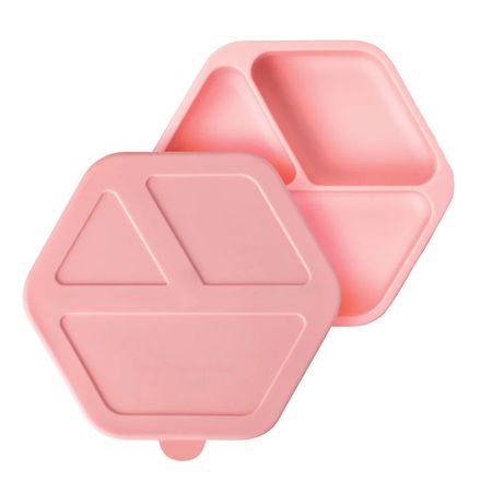 Assiette compartimentée avec couvercle en silicone thumbnail 3