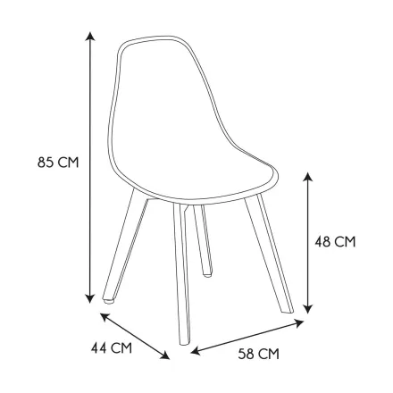 Amber Chaise De Salle À Manger Gris 43.7 X 85.5 X 54.2 Cm thumbnail 3