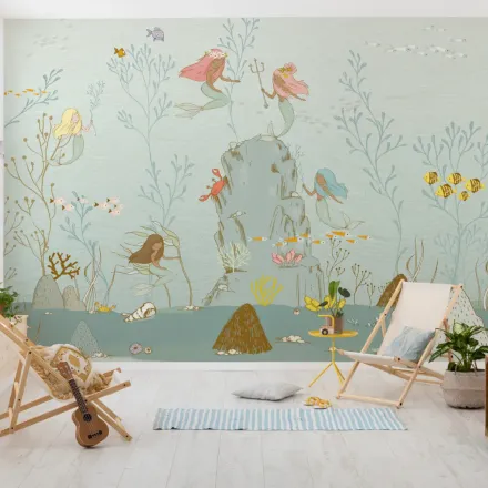 MERMAIDS Papier Peint Photo Murale Intissé – L 350 x 280 cm thumbnail 1