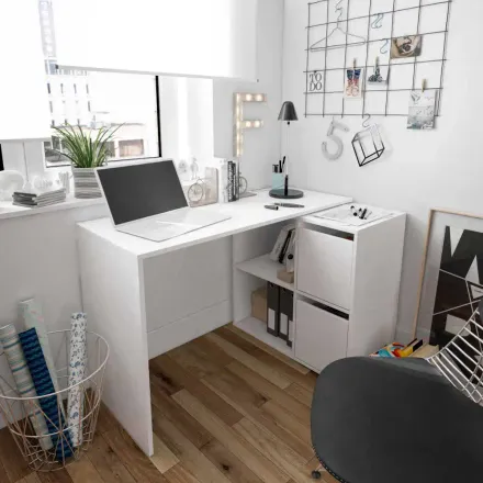 Adapta Bureau Multi Position Avec Rangement 120 Cm Blanc thumbnail 1