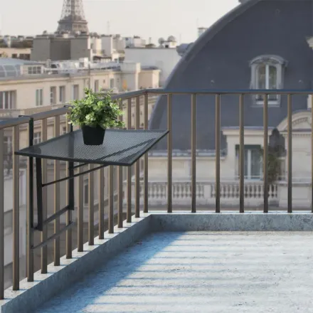 CLARA table de balcon pliable noir 60.5x40x50 cm thumbnail 3