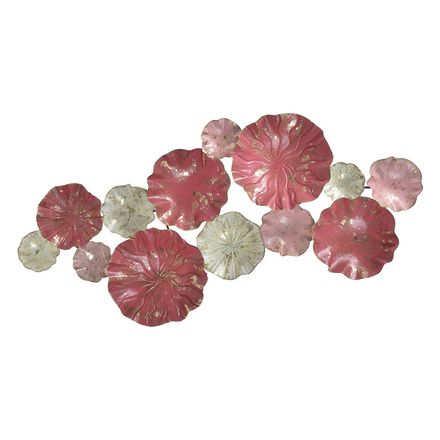 Décoration murale corail et rose en métal thumbnail 1