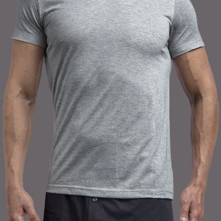 T-shirt Col V Coton Uni  thumbnail 2
