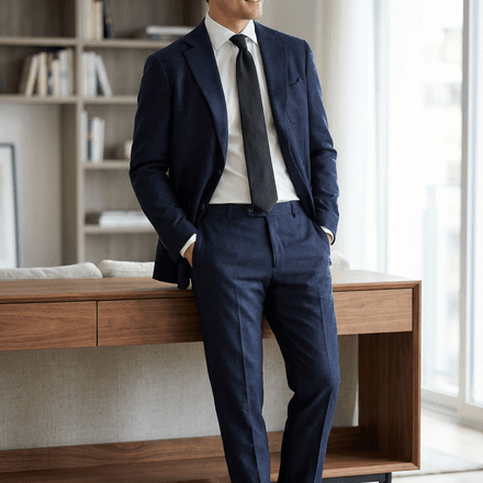 Arezzo Suit – Zignone Fabric – 96% Wool, 4% Cashmere – Navy thumbnail 3