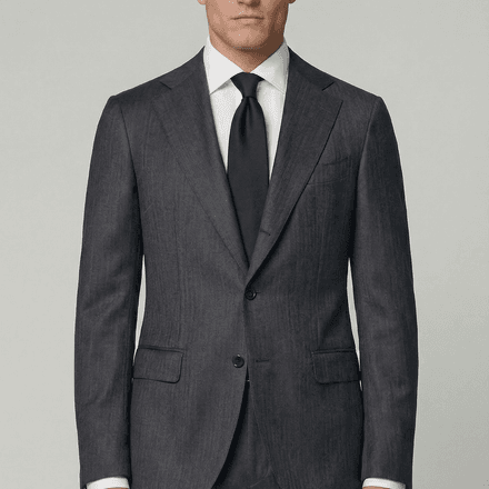 Arezzo Suit – Vitale Barberis Canonico – Grey Chevron – 100% Virgin Wool thumbnail 1