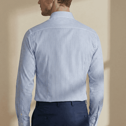 Tolentino – Blue Striped Italian Shirt thumbnail 3