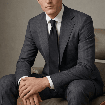 Arezzo Suit – Vitale Barberis Canonico – Grey Chevron – 100% Virgin Wool thumbnail 3