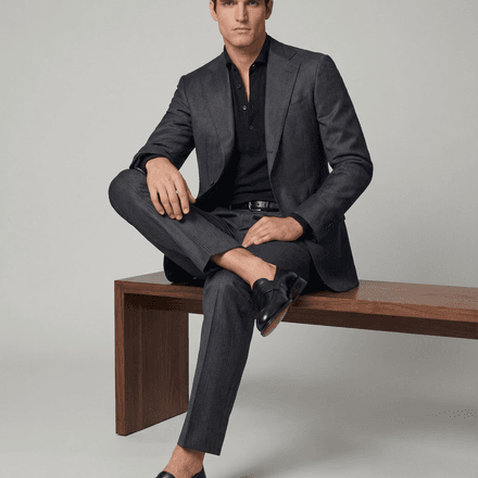 Arezzo Suit – Vitale Barberis Canonico – Grey Chevron – 100% Virgin Wool thumbnail 4