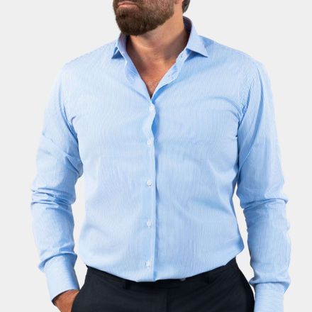 Napoli Sky-blue Striped Shirt thumbnail 1
