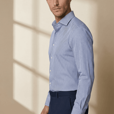 Napoli – Blue Striped Italian Shirt thumbnail 3