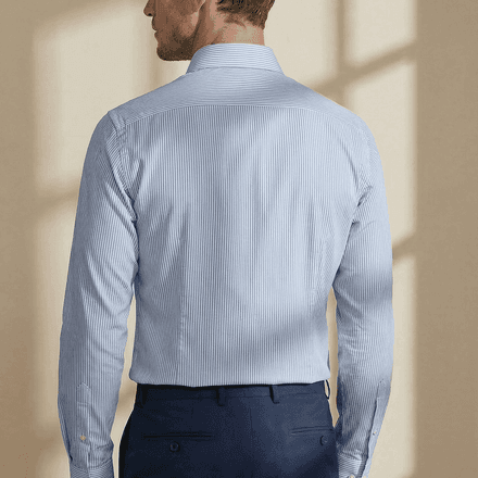 Tolentino – Sky Blue Striped Italian Shirt thumbnail 3