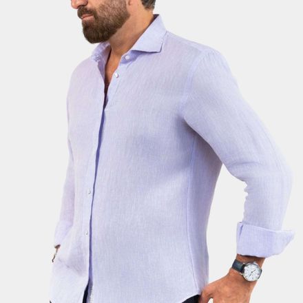 Fefe Violet Linen Shirt thumbnail 1