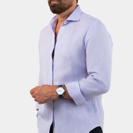 Fefe Violet Linen Shirt thumbnail 2