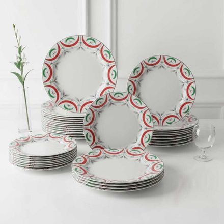 Service de table - 36 pièces - Porcelaine de haute qualité - Détails raffinés- Chic et élégant-passe au lave vaisselle thumbnail 1