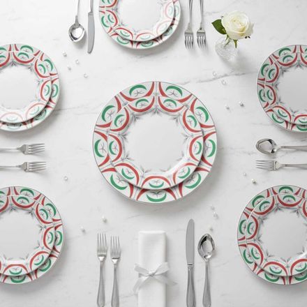 Service de table - 36 pièces - Porcelaine de haute qualité - Détails raffinés- Chic et élégant-passe au lave vaisselle thumbnail 3