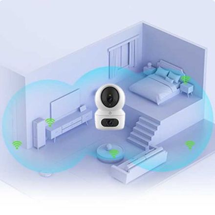 Caméra H7c Dual Wi-Fi panoramique et à inclinaison 360 4MP 2K+ thumbnail 2