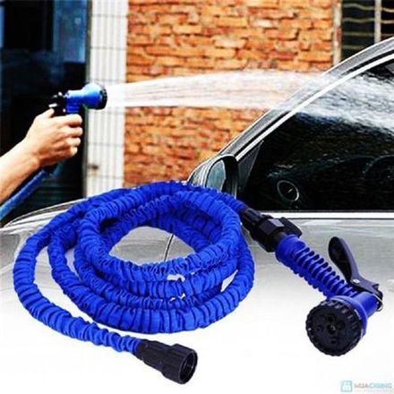 Tuyau d’Arrosage Extensible 30 m avec Pistolet Multijet – Plastique, Bleu thumbnail 4