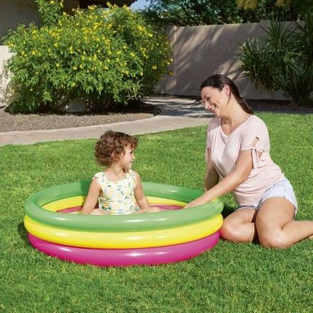 Piscine Gonflable Enfants 1,02m x 25cm, 3 Anneaux avec un Sol Gonflable thumbnail 2